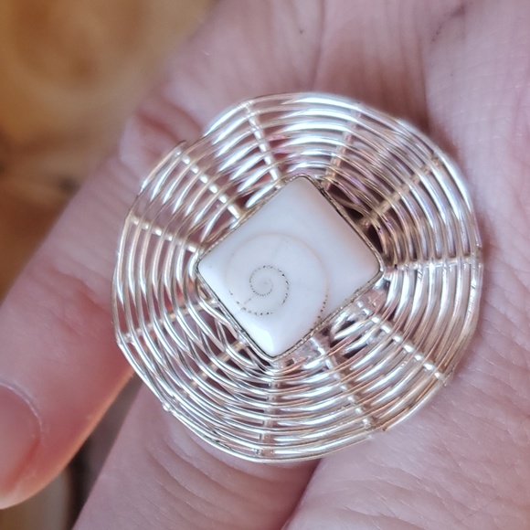 New Shiva Eye 925 Silver Wire Wrapped Spiderweb Ring. - Picture 6 of 9